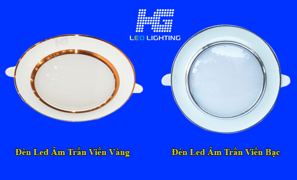 Tô điểm không gian hoàn hảo với Đèn led âm trần viền vàng / bạc