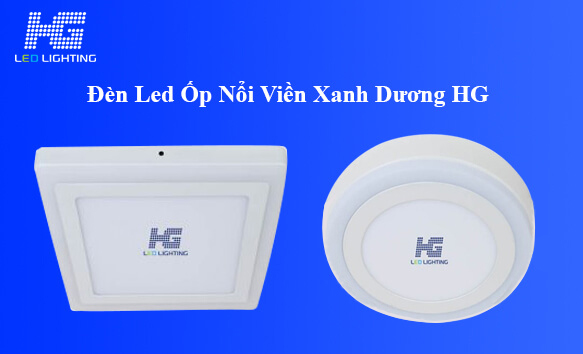 Đèn led ốp nổi viền xanh dương