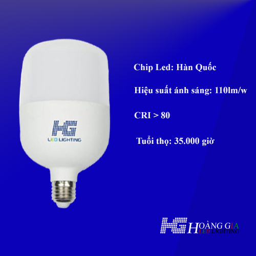 Led Bulb trụ thân nhựa HG